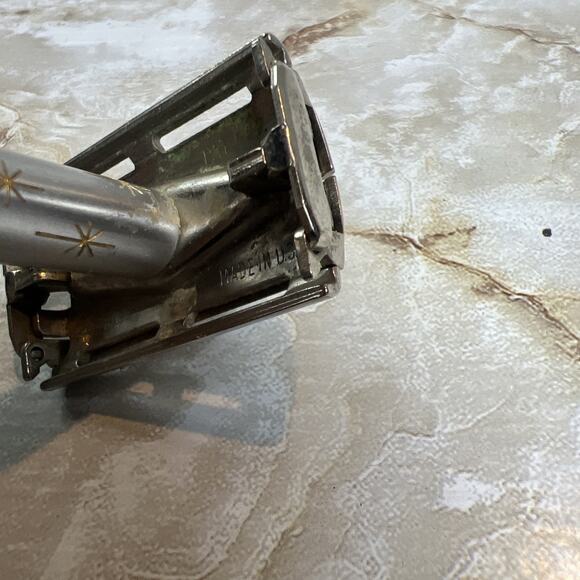 Vintage Gillette Lady Gold Star Burst Women's Safety Razor Barber Tool USA - Picture 8 of 13